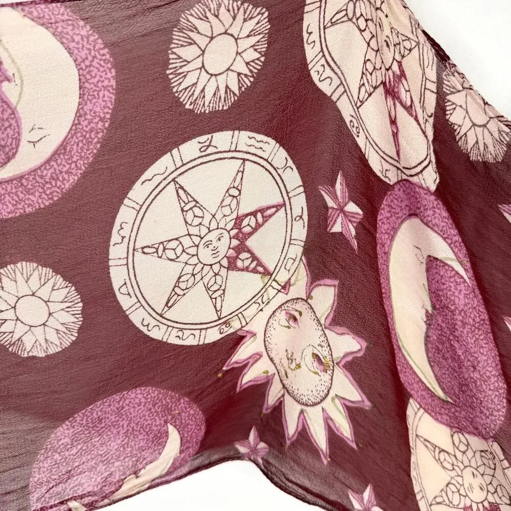 Celestial Star & Moon Skinny Scarf
